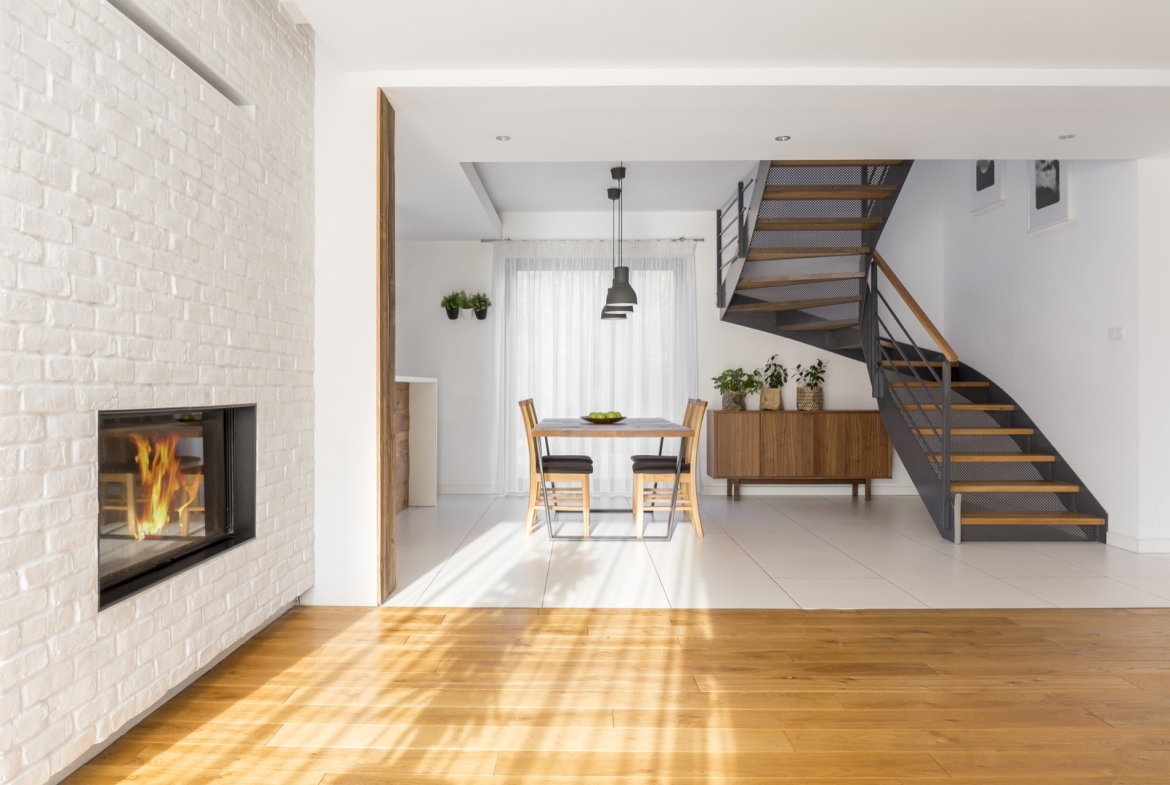 modern apartment with staircase