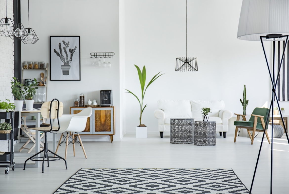 loft interior in scandinavian style