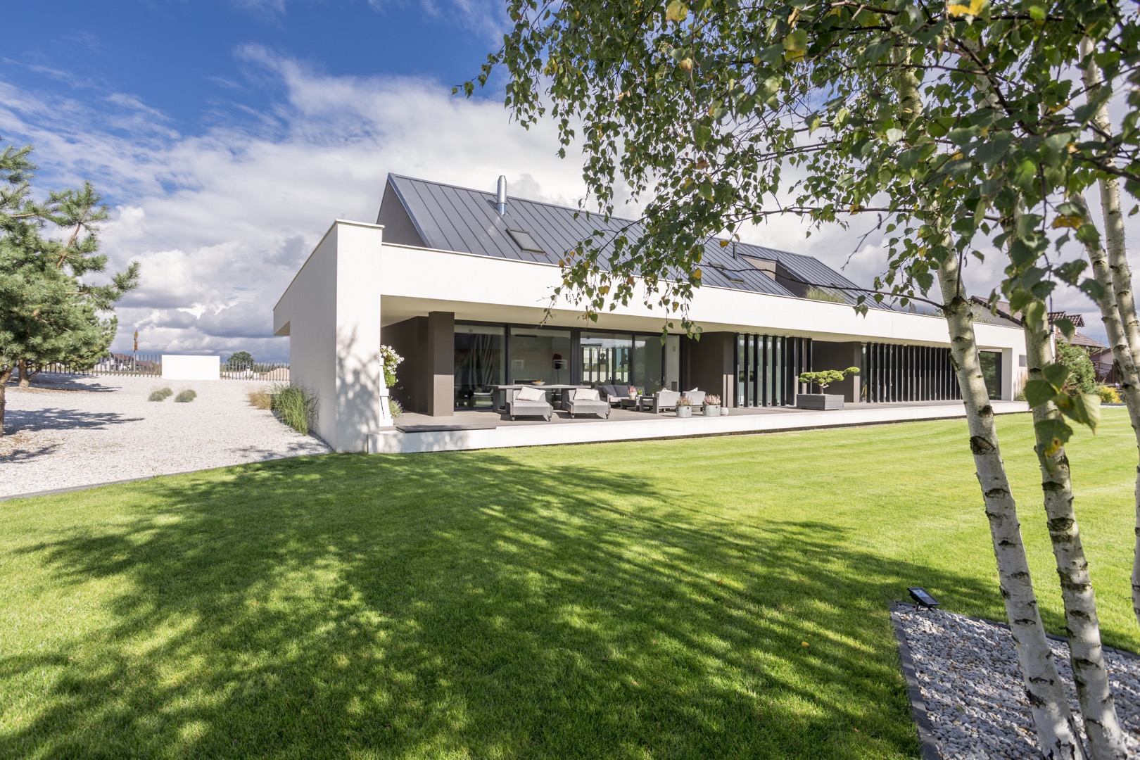 outdoors view of modern house outdoors view of modern house